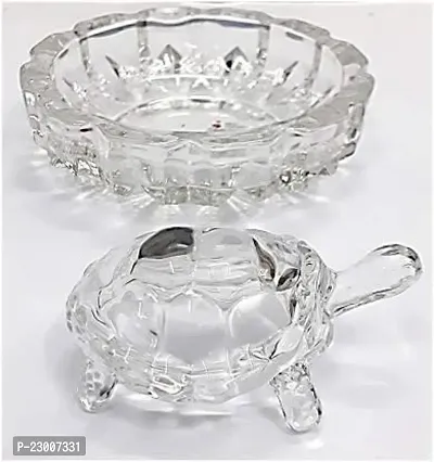 Crystal Glass Turtle Plated Feng Shu Tortose Vastu Showpece-thumb0