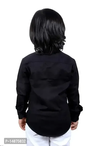 Cresale Cotton Fullsleeve Casual Shirt Plain Shirt for Kid's Boy's Kids Shirt for All Ocation Regular Fit-thumb3