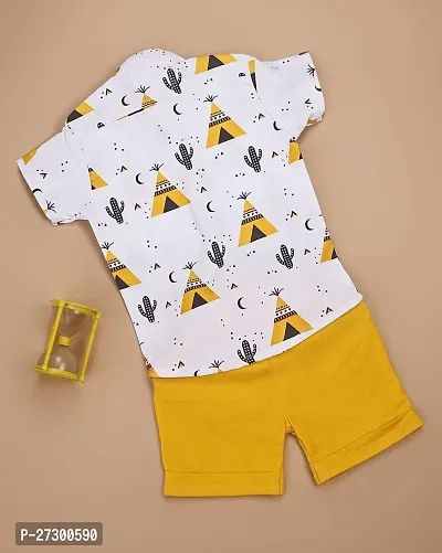 Cresale Kids Yellow color Shirt  Shorts for Baby Boy and Baby Girl set of 1-thumb2