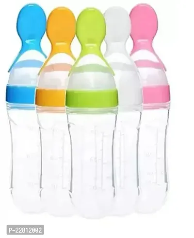 Silicone Bottle Spoon Baby Feeding Bottle Toddler Food Feeder Dispensing Spoon