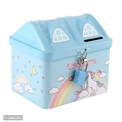 Unicorn Piggy Bank Cartoon House Saving Pot Coin Bank-thumb0