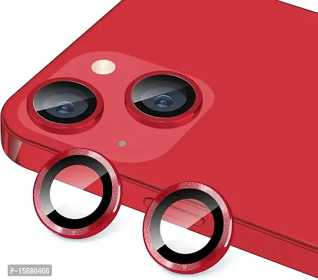 UNIKWORLD Camera Lens Protector for iPhone 13 /iPhone 13 Mini High Clarity,Bubble Free, Scratch Proof,9H Protection Camera Cover Aluminum Alloy Rings For iPhone 13 /iPhone 13 Mini (RED)-thumb0