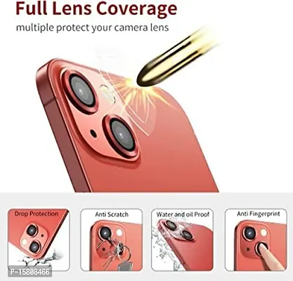 UNIKWORLD Camera Lens Protector for iPhone 13 /iPhone 13 Mini High Clarity,Bubble Free, Scratch Proof,9H Protection Camera Cover Aluminum Alloy Rings For iPhone 13 /iPhone 13 Mini (RED)-thumb4