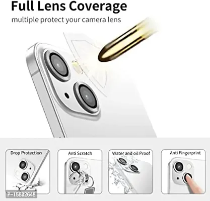 UNIKWORLD Camera Lens Protector for iPhone 13 /iPhone 13 Mini High Clarity, Scratch Proof,9H Protection Camera Aluminum Alloy Rings For iPhone 13 /iPhone 13 Mini (Sliver)-thumb3