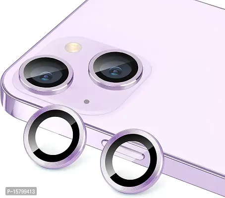 UNIKWORLD Camera Lens Protector for iPhone 14 /iPhone 14 Plus High Clarity, Scratch Proof,9H Protection Camera Cover Aluminum Alloy Rings For iPhone 14 /iPhone 14 Plus (PURPLE)-thumb0