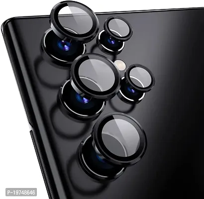 UNIKWORLD Samsung Galaxy S23 Ultra Camera Lens Protector, Camera ring Cover High Clarity, Scratch Proof 9H camera Glass Camera Protector Aluminum Trim -[sets of 5] black-thumb0
