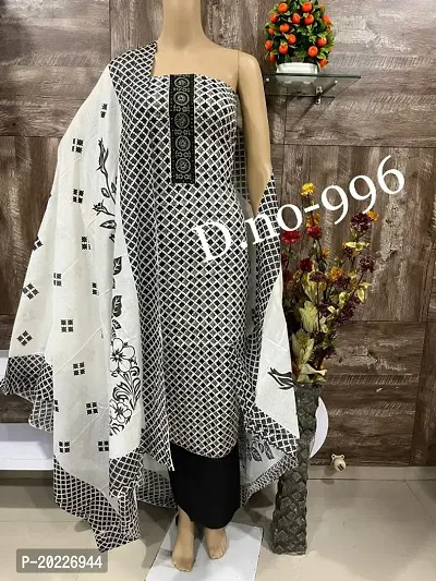 Fancy Cambric Cotton Unstitched Dress Material for Women
