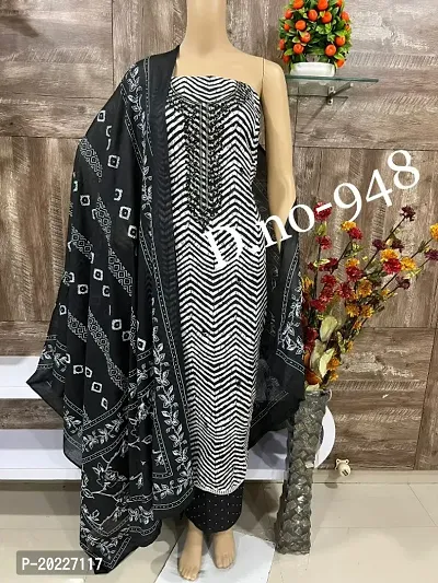 Fancy Cambric Cotton Unstitched Dress Material for Women