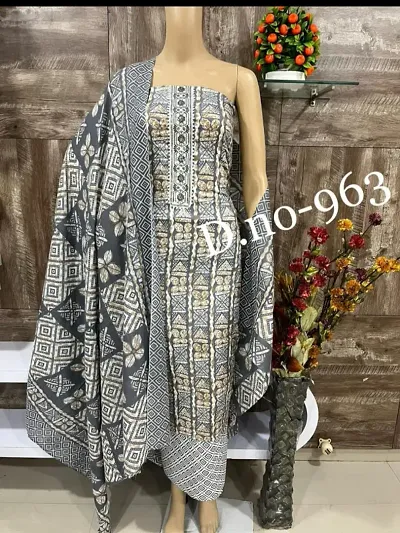 Stylish Cambric Cotton Printed Unstitched Suit