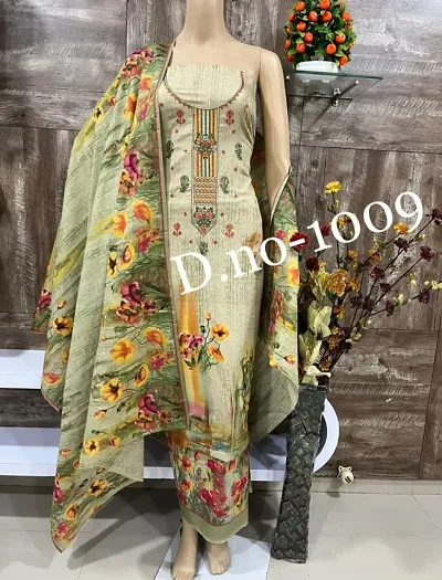 Stylish Cambric Cotton Printed Unstitched Suit