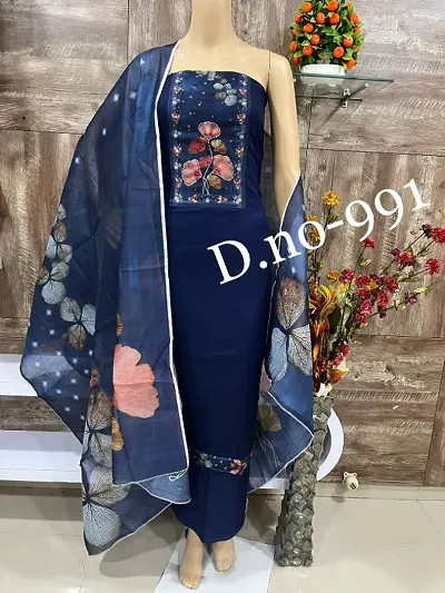Stylish Cambric Cotton Printed Unstitched Suit