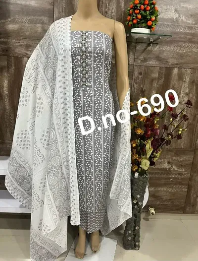 Fancy Cotton Printed Unstitched Suit