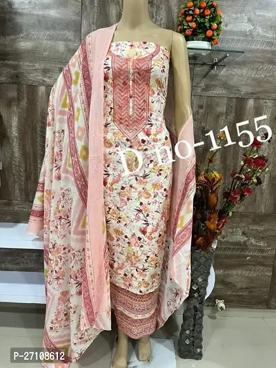 Fancy Cotton Printed Unstitched Dress Material For Women