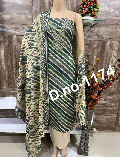 Stylish Cotton Printed Unstitched Suit