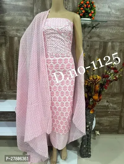 Fancy Cotton Unstitched Dress Material For Women-thumb0