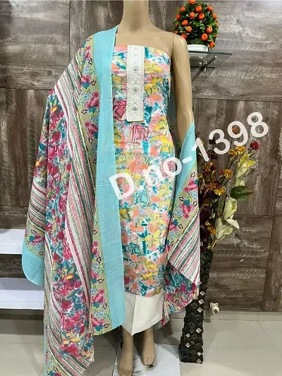 Stylish Cotton Printed Unstitched Suit