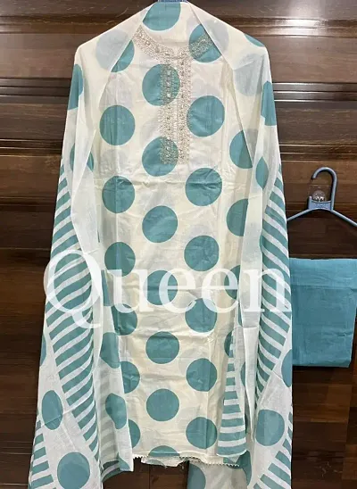 Stylish Cotton Printed Unstitched Suit