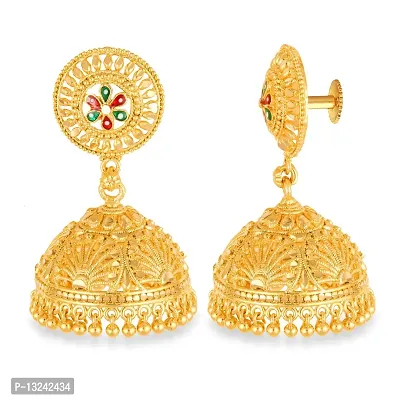 Vighnraj Jewels Traditional Errings Screw Back Earring 1 Gram Gold Fancy Stylish Jhumki-thumb2