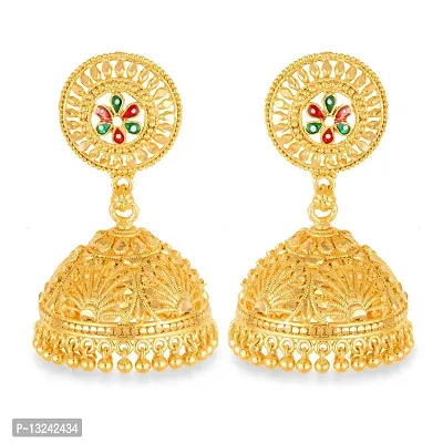 Vighnraj Jewels Traditional Errings Screw Back Earring 1 Gram Gold Fancy Stylish Jhumki-thumb0