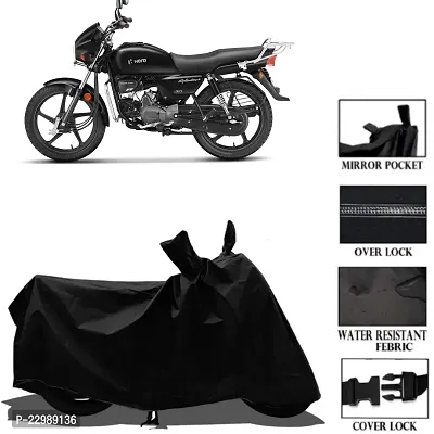 AIKOZIYA Hero Splendor plus  Bike  Cover   Dirt  Dust Proof Bike/Scooty Body Cover 100% Waterproof(Tested) / UV Protection with Premium Polyester Fabric  black