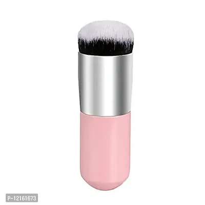 Single Large Blush Brush for Blending Makeup Pink Silver