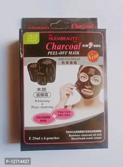 Charcoal Peel Off Mask Cream for Removeal of Black HeadsTightens Pores and Deeply Cleanses Skin Pack of 1-6