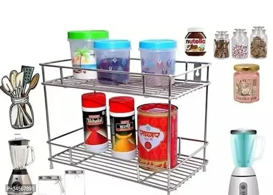 Stainless Steel Multi Purpose 2 Tier Kitchen Rack-thumb0