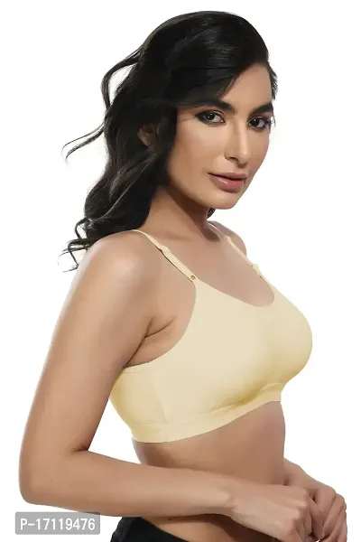 Stylish Yellow Cotton Solid Bras For Women Pack Of Single-thumb4