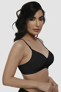 Stylish Black Cotton Solid Bras For Women Pack Of 1-thumb3