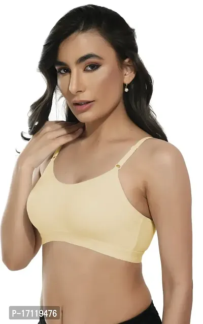 Stylish Yellow Cotton Solid Bras For Women Pack Of Single-thumb3