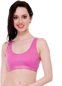 Stylish Multicoloured Cotton Blend Solid Bras For Women Pack Of 3-thumb3