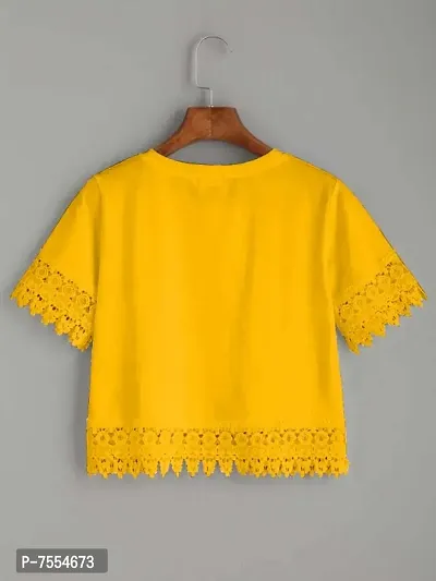 Stylish And Casual Lace Crop Top For Women-thumb2