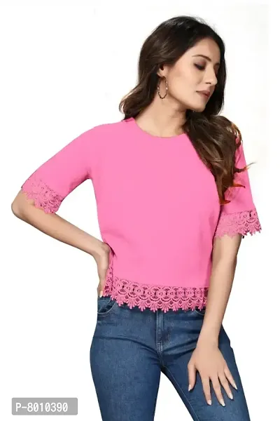 Trendy Polyester Lace Top For Women
