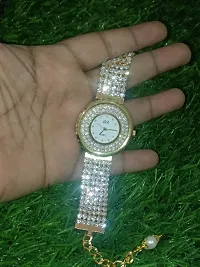 Fancy pearl stone watches lite weighted diamond watches for women and girls-thumb1