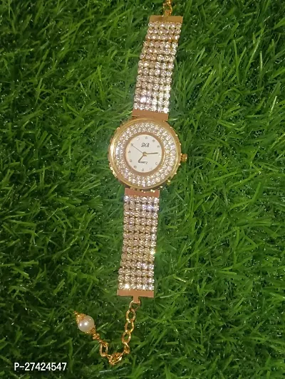 Fancy pearl stone watches lite weighted diamond watches for women and girls-thumb3