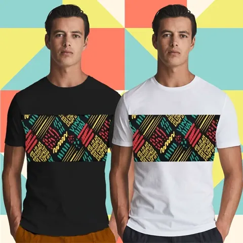 Mens Colorful Abstract Print 100% T shirt