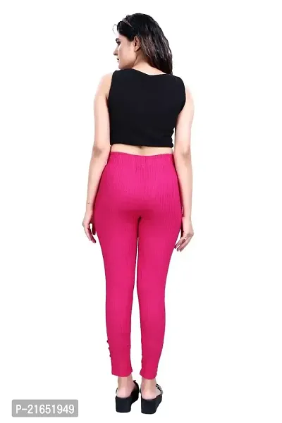 Aurpail Women's Lycra Rayon Cotton Stretchable Lining Trouser Pant (XL, Pink)-thumb3