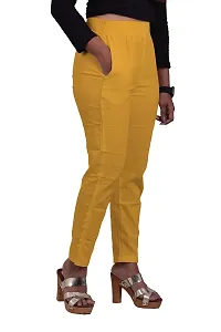 Women's Lycra Slub Cotton Stretchable Potli Trouser Pant (Cigarette Pant)-thumb4