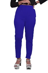 Women's Lycra Slub Cotton Stretchable Potli Trouser Pant (Cigarette Pant)-thumb1