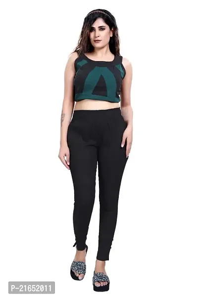 Aurpail Women's Lycra Rayon Cotton Stretchable Lining Trouser Pant (2XL, Black)