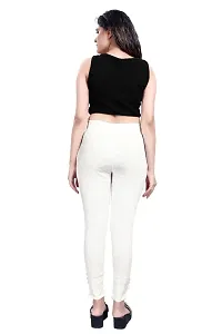 Aurpail Women's Lycra Rayon Cotton Stretchable Lining Trouser Pant (L, White)-thumb2