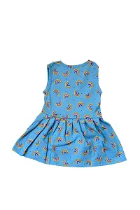 Aurpail Sleeveless Printed Cotton Girls Frock (5-6 Years, Green)-thumb3