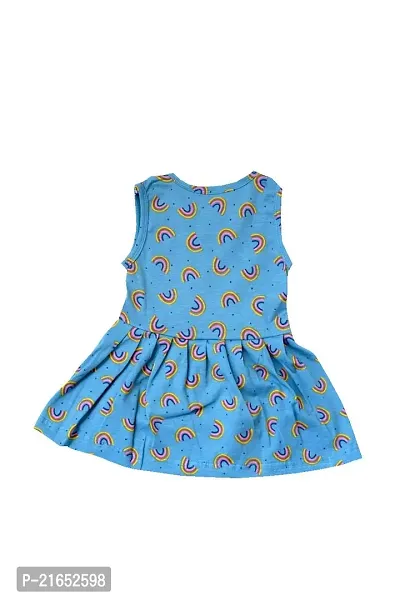 Aurpail Sleeveless Printed Cotton Girls Frock (5-6 Years, Green)-thumb4