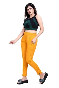 Aurpail Women's Lycra Rayon Cotton Stretchable Lining Trouser Pant (2XL, Yellow)-thumb2