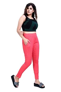 Aurpail Women's Lycra Rayon Cotton Stretchable Lining Trouser Pant (L, Gajri)-thumb2