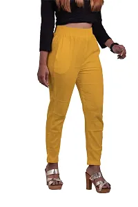 Women's Lycra Slub Cotton Stretchable Potli Trouser Pant (Cigarette Pant)-thumb3