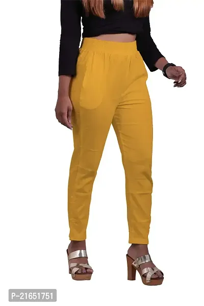 Women's Lycra Slub Cotton Stretchable Potli Trouser Pant (Cigarette Pant)-thumb4