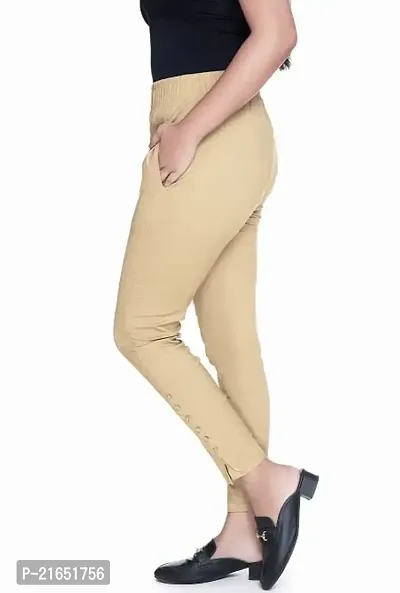 Women's Lycra Slub Cotton Stretchable Potli Trouser Pant (Cigarette Pant)-thumb0