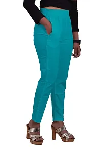 Women's Lycra Slub Cotton Stretchable Potli Trouser Pant (Cigarette Pant)-thumb4