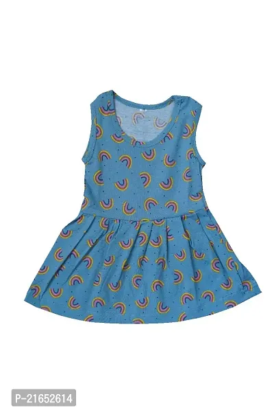 Aurpail Printed Cotton Sleeveless Girls Frock Green-thumb3